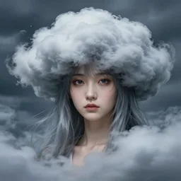 character concept art of an anime stormy cloud goddess | | cute - fine - face, pretty face, realistic shaded perfect face, fine details by stanley artgerm lau, wlop, rossdraws, james jean, andrei riabovitchev, marc simonetti, and sakimichan, tronding on artstation