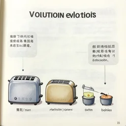biology textbook evolution diagram, evolution of toaster