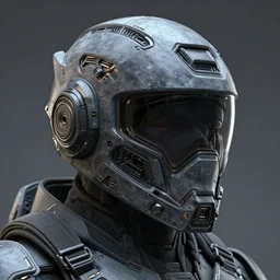 futuristic helmet and intricate advanced tactical gear design, highly detailed, high end 3 d render, cycles, octane render, global illumination, hard surface model, cyber, by ash thorp