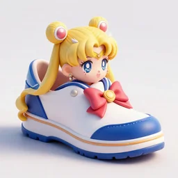 a 3d render of a snicker shoe, sailor moon themed, octane render , unreal engine 5 , 8K , hyperdetailed