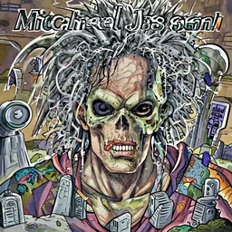 michael jackson!!!! realistic dramatic !big face realistic close up concept art  of michael jackson subtle skull green zombie as a dragon ball Z  character,dark eye sockets,  graveyard landscape at night , 4k anime character illustration by akira toriyama, artstation