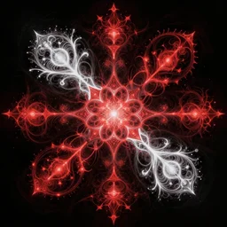 the resonance protocols of glowing red and white fractals in a sea of eternal black darkness, stylized, detailed and intricate, elegant, ornate, beautiful digital painting, cinematic, cgsociety, Jama Jurabaev, H.R. Giger, Zdizslaw Beksinski, James jean, Noah Bradley, Darius Zawadzki, vivid colors and vibrant outlines, 8K HD