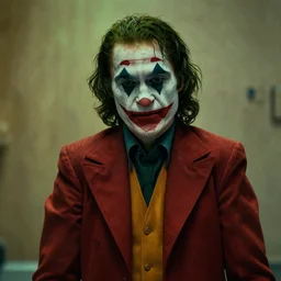 film still of Christian Bale as the Joker in the new Joker film