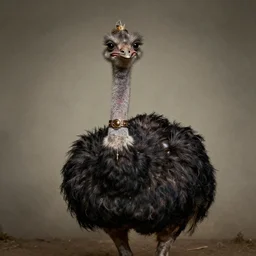 portrait of steampunk ostrich by annie leibowitz