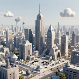 A city made of geometric shapes destroyed by an alien invasion, hyperrealism, artstation, 4k