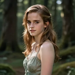 emma watson fairy girl posing in the forrest, concept art, anime girl, clean digital concept art, facing the camera