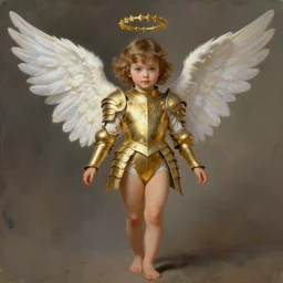 Worksafe, fully clothed. Painting of young, gentle and cute armored angel girl, in leotard and gold, by Frank Frazetta, Boris Vallejo, Larry Elmore, Julie Bell, Keith Parkinson and lyde Caldwell, trending on ArtStation.
