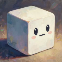 beautiful detailed painting of companion - cube!!!!!!!!, anime, studio ghibli, makoto shinkai, rhads, radiant light, 4 k