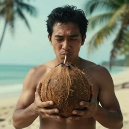 all you need is to find a coconut man,, silly, highly detailed, sharp, cinematic, 8 k,