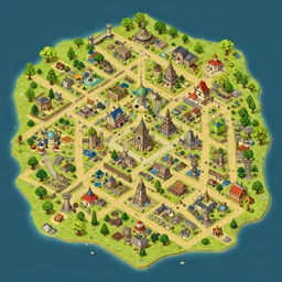 isometric fantasy town map