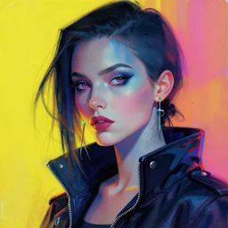 cyberpunk woman's portrait art by yossi kotler