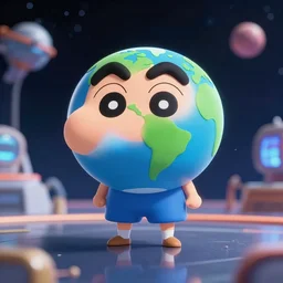 chibi, anime portrait of earth - chan!!! on space, arts station, ( ( ( blurred ) ) ), high quality, cinematic!!! reflections!!!