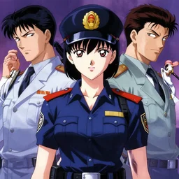 An anime portrait of beautiful lady cop ,  still from ghost in the shell  1985 by Stanley Artgerm Lau ,WLOP, Ilya Kuvshinov ,James Jean, Andrei Riabovitchev , symmetrical