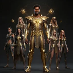 full body portrait of chadwick boseman as a magical star guardian. detailed face, concept art, intricate, highly detailed 8 k, smooth, sharp focus, handsome and aesthetic shape of face and body, artgerm, artstation, art by zexi guo and nira and junpei suzuki and gharliera and rinotuna