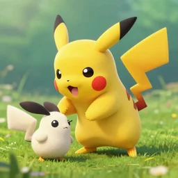 pikachu taking a bite out of jigglypuff, national geographic photo, photo realistic, hyperrealistic, digital art