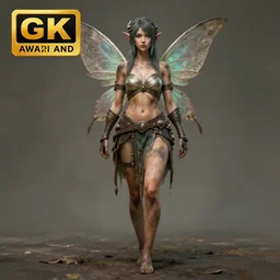 full body pose, beautiful adult warrior fairy, dirty, grungy, grunge, highly detailed, 4 k, hdr, smooth, sharp focus, high resolution, award - winning photo, artgerm, photorealistic