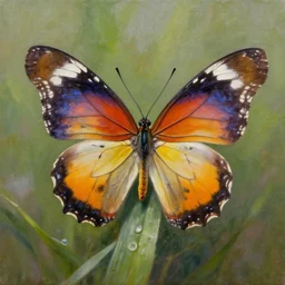 a beautiful butterfly, highly detailed oil painting