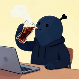 a cyberduck drinking coke