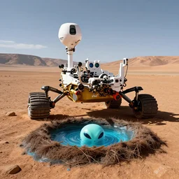 amazing photo of nasa's mars rover and alien!!, alien!!!, water, nest