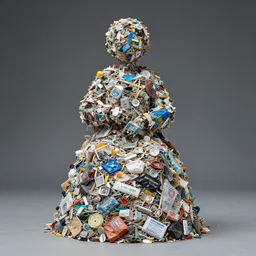 A sculpture a 🏤 made pure recycled Trash