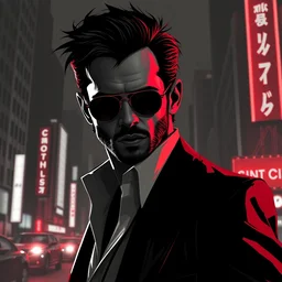 leon the professional in style of the movie sin city