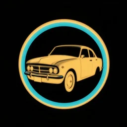 vintage carthage logo, cyan and amber on black background, simple, no text, icon