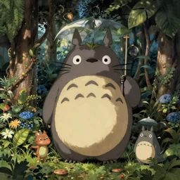 garden of earthly delights by studio ghibli. digital painting. totoro. digital render. hieronymus bosch