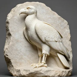 a vulture skeleton sculpted on carved rock by bernini