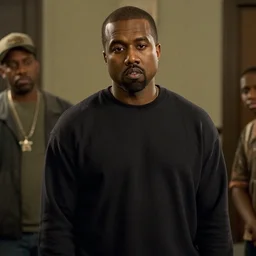a cinematic film still of Kanye West starring in Everybody Hates Chris