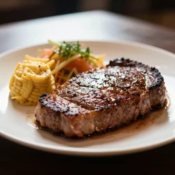 ultimate steak dinner, award winning, depth of field, 5 0 mm, backlit