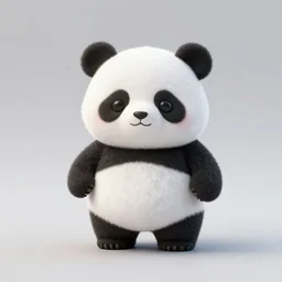 80mm resin detailed miniature of cute fluffy panda, Product Introduction Photos, 4K, Full body, simple background