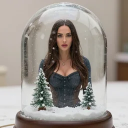 megan fox in a snow globe