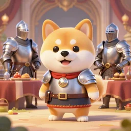 anthropomorphic shiba inu is, army of knights wearing armor, anthropomorphic shiba inu medieval banquet, stuning fantasy 3 d render, masterpiece, glowing aura, by donato giancola and greg rutkowski and wayne barlow and zdzisław beksinski, realistic face