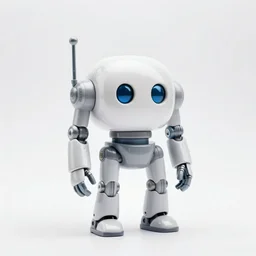 ( toy anime robot ) designed by apple, studio photo, white backdrop, studio light, solid works, octane render, macro shot, in focus, dept of field, silver, orange, black design