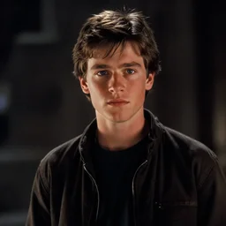 film still of teenage harrison ford in new star wars movie, dramatic lighting, highly detailed face, kodak film, wide angle shot,