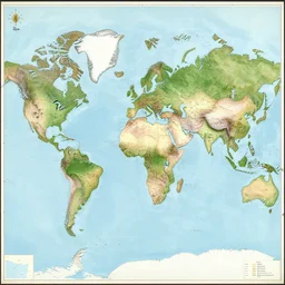 detailed map of a world with elaborate biomes