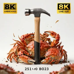 (((((((( product photo of a hammer mixed with crab : concept : 8K UHD : 2023 promotional poster !!!!!!