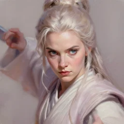 jedi master mrs doubtfire, intricate, fictional character, dynamic pose, dramatic lighting, realistic shaded lighting, pastel shades, expressively loose brush strokes, perfect face, 8 k realistic, hyper detailed, digital painting, artstation, concept art, hyper detailed eyes, art by sam spratt and peter mohrbacher and james jean
