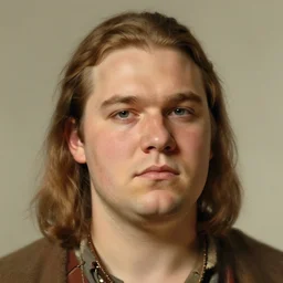 a young shaman in his twenties with medium light brown hair tied back, a large forehead, a widows peak and a round face with high cheekbones as a realistic d & d fantasy character, portrait art by donato giancola and greg rutkowski, vintage retro, realistic face, digital art, trending on artstation