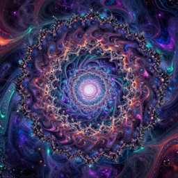 3 d hallucionational imaginery | mandelbrot fractal psychedelic universe | c 4 d render | 4 k | in style of pablo amaringo