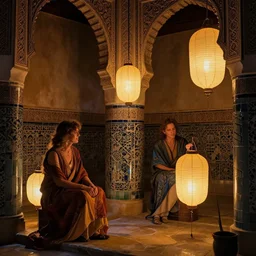 Your Loneliness is killing me by Annie Swynnerton and Nicholas Roerich and jean delville, glowing paper lanterns, strong dramatic cinematic lighting , ornate tiled architecture, lost civilizations, smooth, sharp focus, extremely detailed