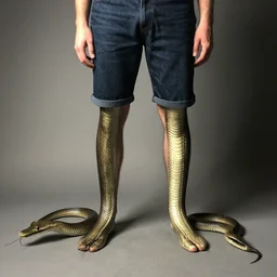 man with snake legs