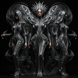 cyberpunk noir by zaha hadid, iris van herpen and rick owens. highly detailed, hyper - real, very beautiful, intricate fractal details, very complex, opulent, epic, mysterious, polished, futuristic design, trending on deviantart and artstation
