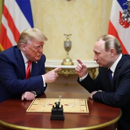 donald trump and vladimir putin playing rock paper scissors