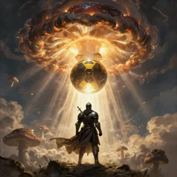 dark souls, knight, nuclear bomb, mushroom cloud