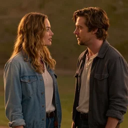 still of ryan gosling and margot robbie, in stranger things