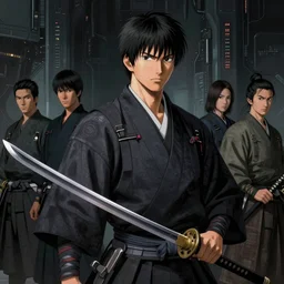 very detailed portrait 4 / 3 of samurai with a katana! by kentaro miura!, dark futuristic world, by jan van eyck, hajime sorayama, mysticism, intricate, highly ornate dark trim armoury, masterpiece, by gene wolfe, highly detailed, by gustave dore, black and white