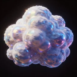 puffy clouds made of chrome, james jean style, claymation style, colourful, volumetric light,, dramatic light, analogue photo, vfx art, digital painting, digital illustration, unreal engine render,