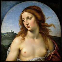 portrait, tempera on canvas, the birth of venus wearing ffp!!! 2, by sandro botticelli