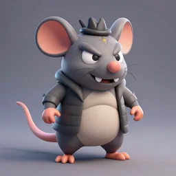 3d model, evil cartoon rat as the demoman in team fortress 2